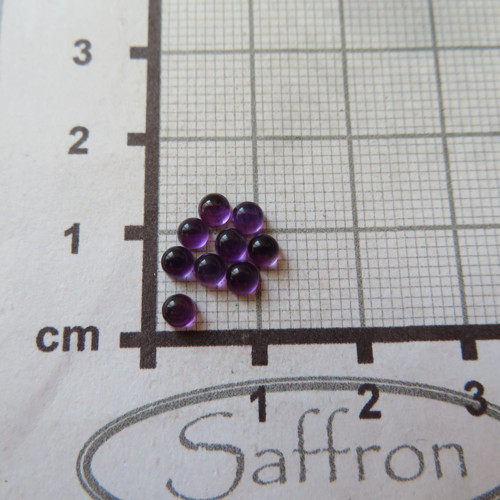 Ametyst mini kabošon - 3mm-sytý 1ks — foto 2