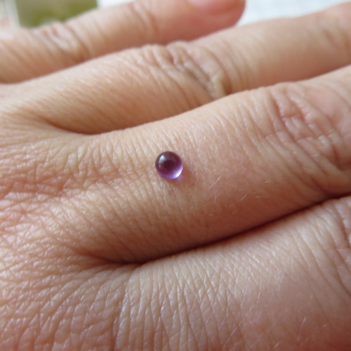 Ametyst mini kabošon - 3mm-sytý 1ks — foto 3