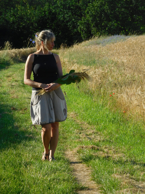 Celoroční lněná sukně — foto 4