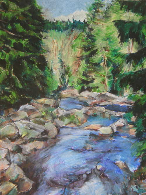 Šumava - pastel, originál A2, 60cm x 42cm — foto 2