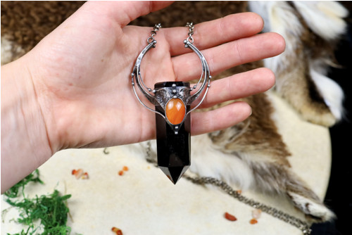 Přívěsek, Amulet černý obsidián — foto 4