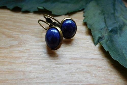Naušnice - polodrahokamy-lapis lazuli — foto 4