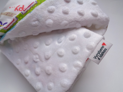Dětská dečka - Vláček na bílé minky — foto 3