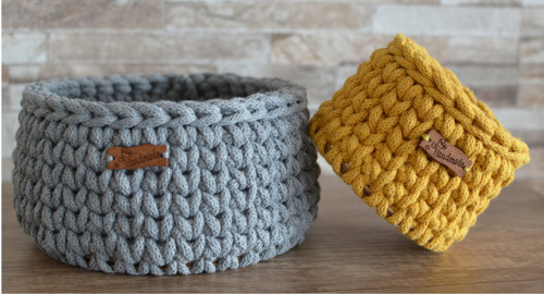 Háčkovaný košík průměr 17 cm — foto 2