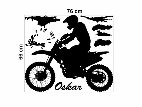 Samolepky na zeď motorka-02, 99x77 cm — foto 4