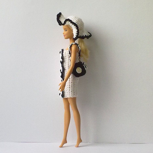 Oblečky pro Barbie - klobouk, šaty, kabelka — foto 3