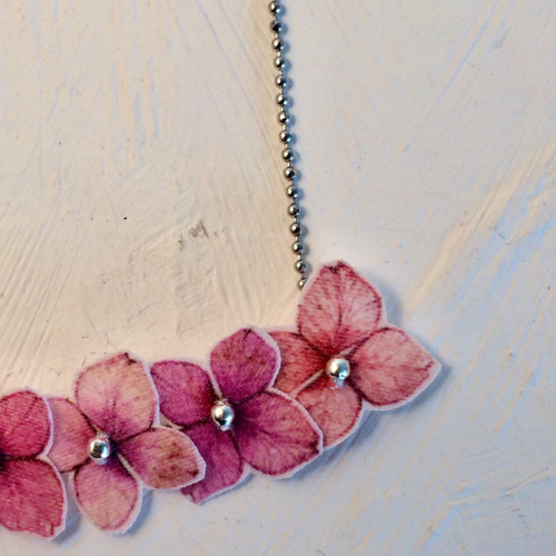 Náhrdelník- Hortenzie — foto 4