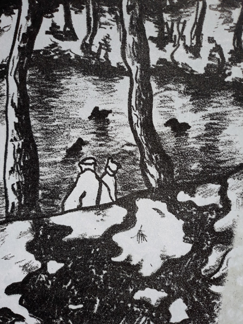 Krmení kachniček - litografie — foto 4