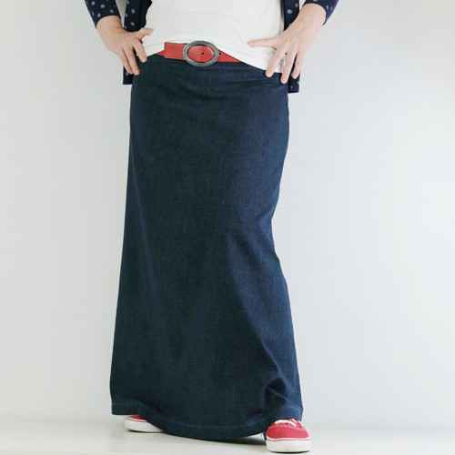 Maxi sukně - MODRÝ DENIM — foto 5