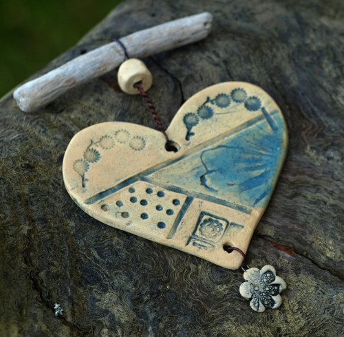 Závěs driftwood srdce — foto 3