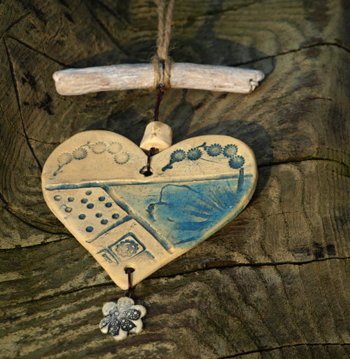 Závěs driftwood srdce — foto 4