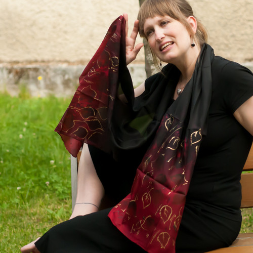 Šála hedvábná černá — foto 2