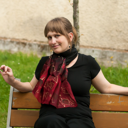 Šála hedvábná černá — foto 4