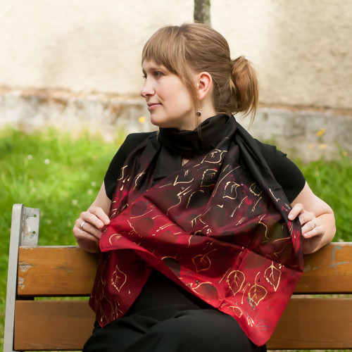 Šála hedvábná černá — foto 5