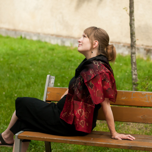 Šála hedvábná černá — foto 6