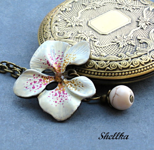 Náhrdelník - medailonek ,,ORCHIDEJ,,7 — foto 3