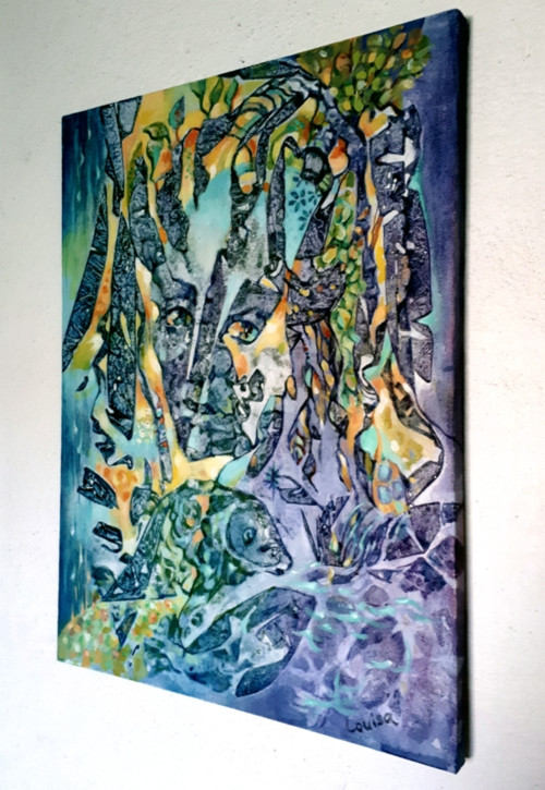 Šamanka - akryl, plátno, 30x40 cm — foto 2