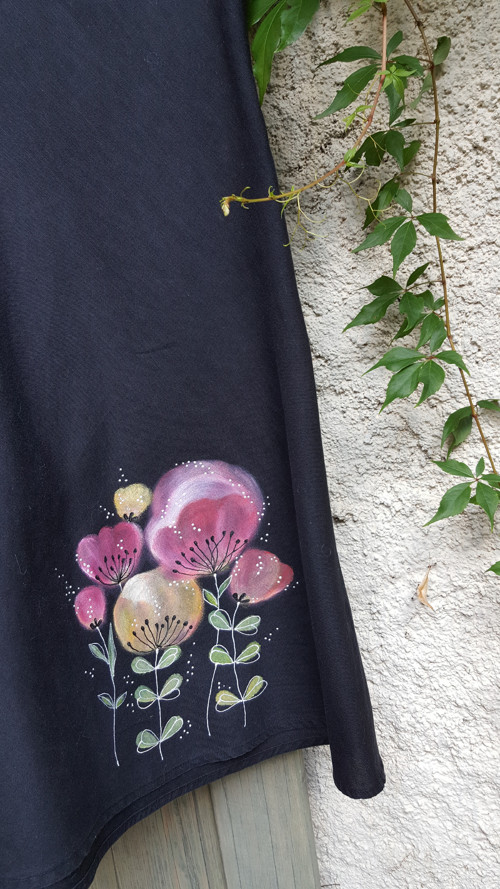 Lněné malované, šaty vel.36 — foto 2