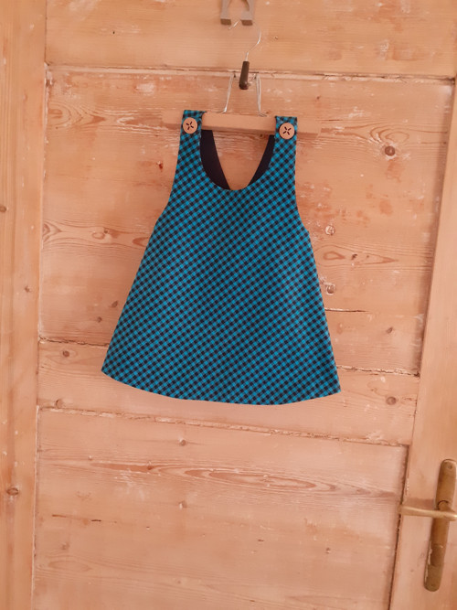 Zástěrka modré kostky vel. 104 — foto 2