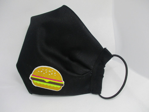 Černá rouška na gumičku - burger — foto 2