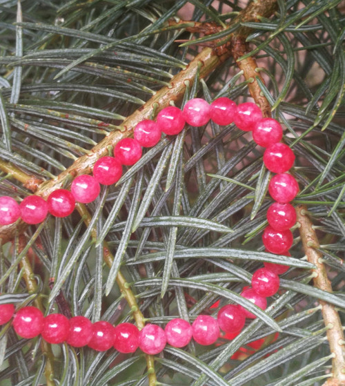 Náramek z minerálů - jadeit cherry — foto 4