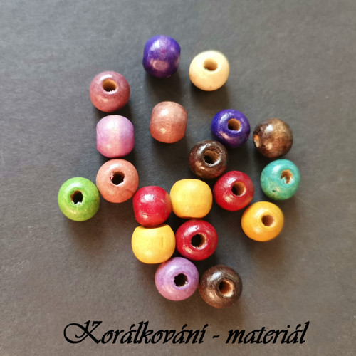 Korálky dřevěné mix 20ks — foto 2