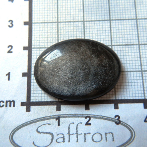 Stříbrný obsidián kabošon, č.2 — foto 2
