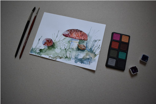 Muchomurky. Akvarel 21*14,7cm. — foto 2