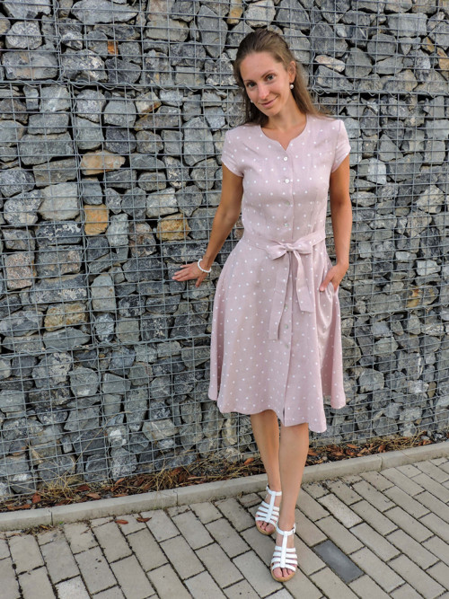 Nežné, letné, ľanové šaty — foto 2
