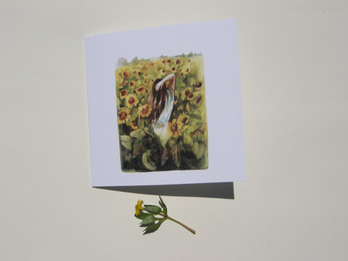 Slunečnice - přání s autorskou malbou — foto 2