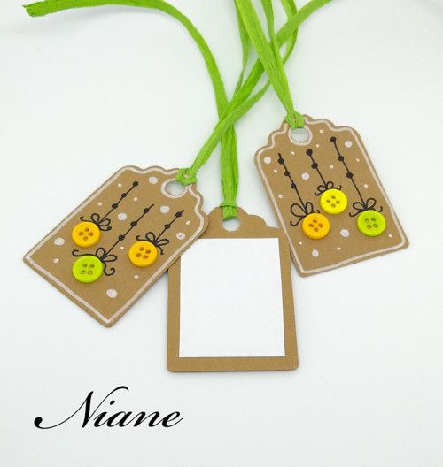 Cedulky na vánoční dárky - knoflíčky - ozdoby — foto 2