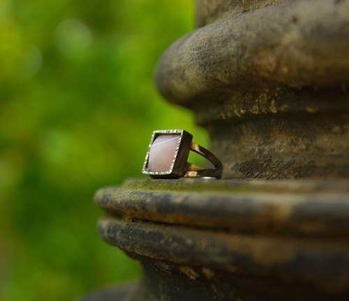 Nerezový prsten " Pink pyramid " — foto 3
