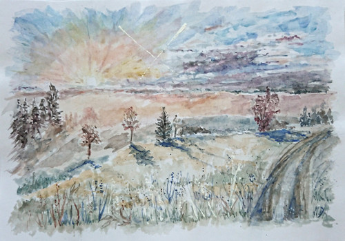 Ranní opar nad údolím — foto 2