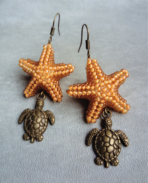 Náušnice Honeyed Starfish — foto 4