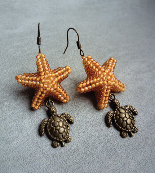Náušnice Honeyed Starfish — foto 3