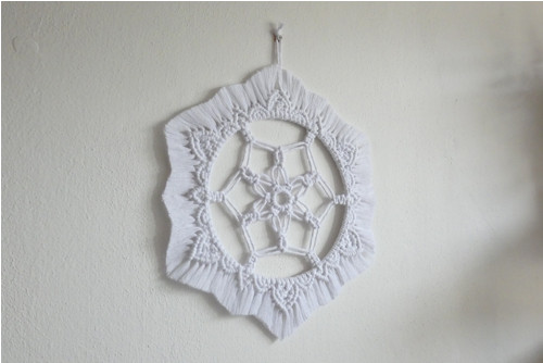 Macrame bílá mandala - závěsná dekorace — foto 4