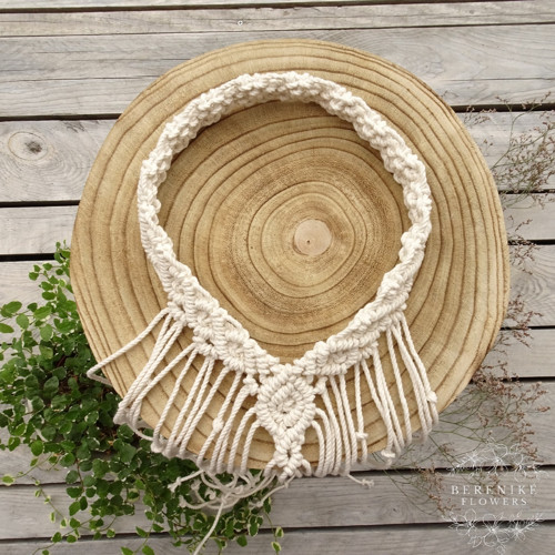 Macramé závoj / smetanový — foto 3