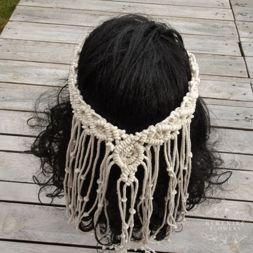 Macramé závoj / smetanový — foto 5