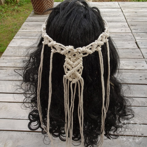 Macramé závoj / smetanový — foto 4