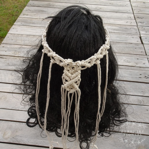 Macramé závoj / smetanový — foto 3