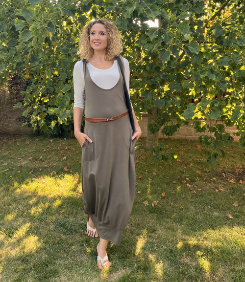 Khaki šatová sukně — foto 3