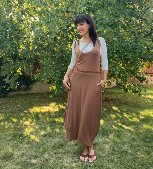 Hnědá šatová sukně — foto 2