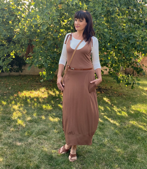 Hnědá šatová sukně — foto 5