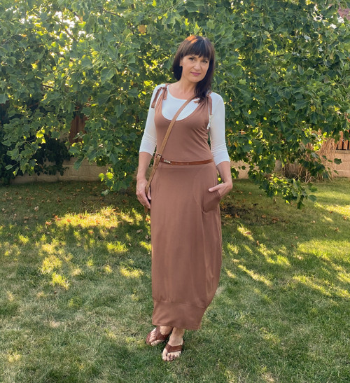 Hnědá šatová sukně — foto 4