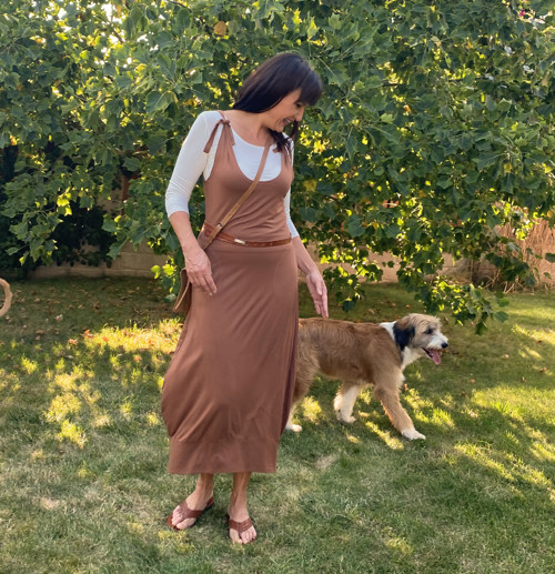 Hnědá šatová sukně — foto 6