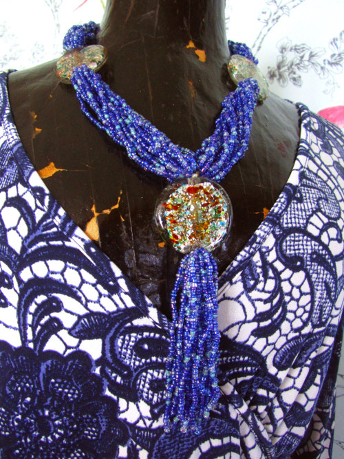 Náhrdelník blue jeans — foto 3