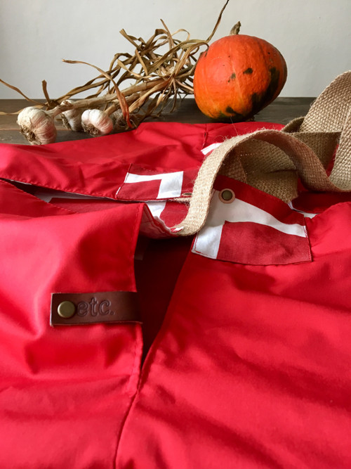 Zero waste nákupka...červená geometrie — foto 3
