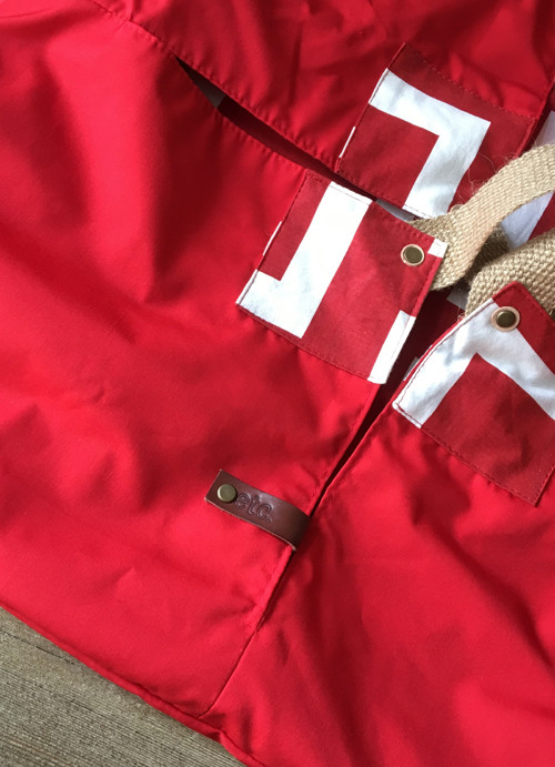 Zero waste nákupka...červená geometrie — foto 4