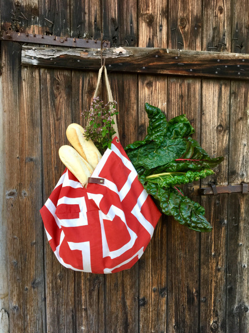 Zero waste nákupka...červená geometrie — foto 5