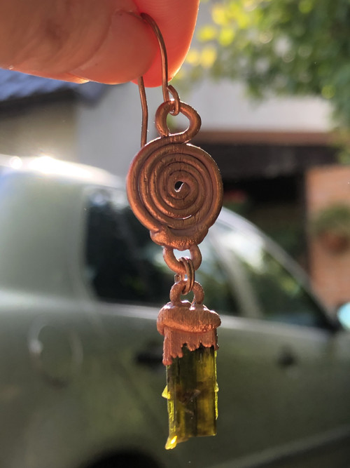 Náušnice spirála s verdelitem — foto 3